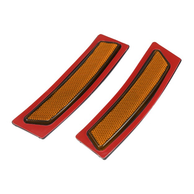 Unique Bargains Front Bumper Side Reflector 63147295541 63147295542 For Bmw F30 340i Red black yellow 2pcs