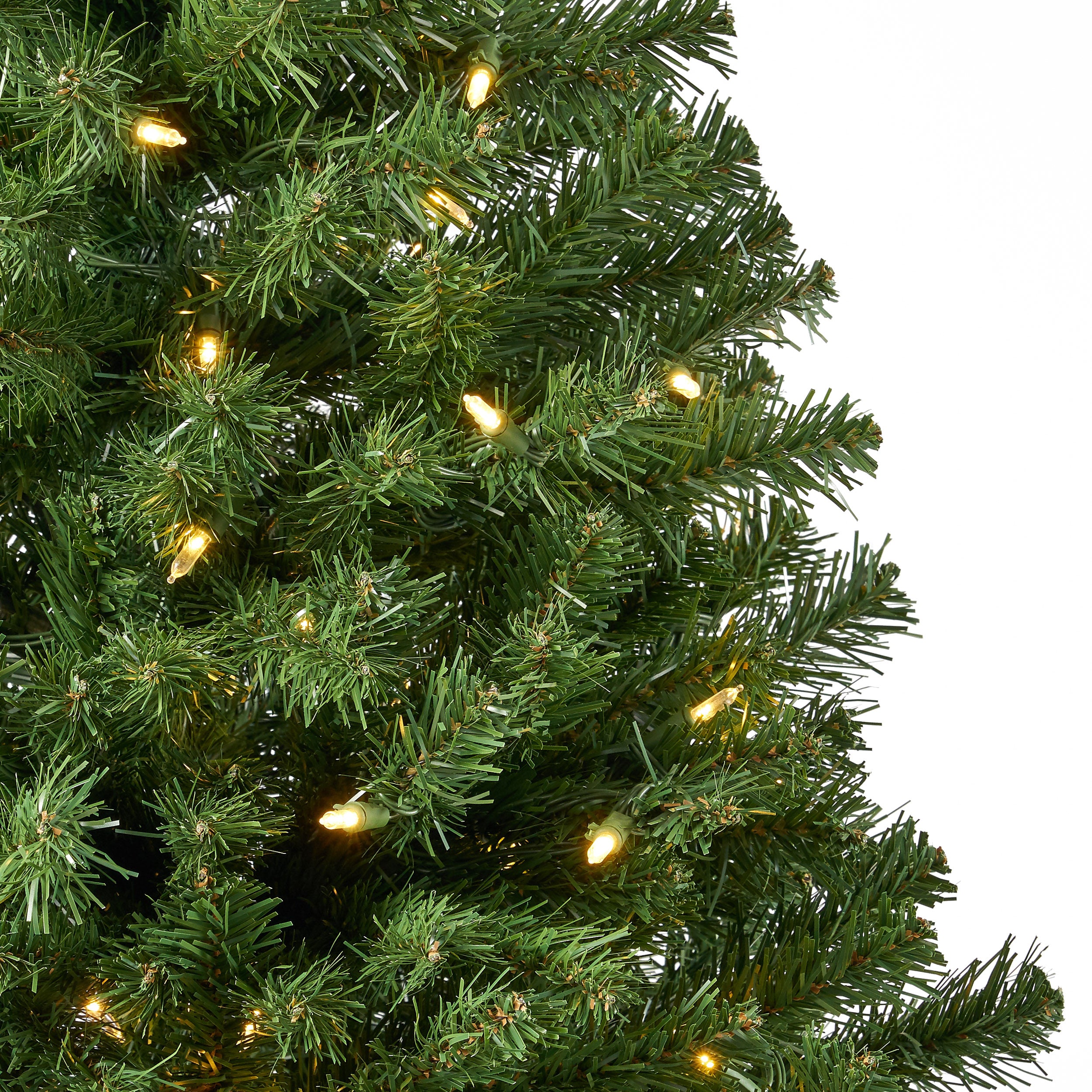 7-foot Noble Fir Pre-Lit Clear LED Hinged Artificial Christmas Tree