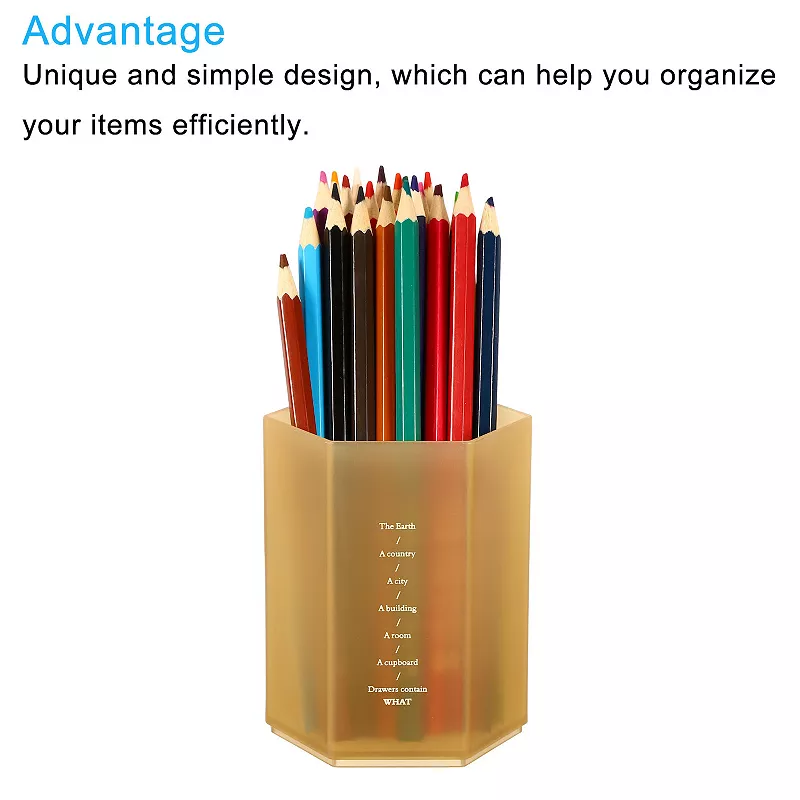 2pcs Pencil Holder Hexagon Pen Cup Stationery Organizer for Office