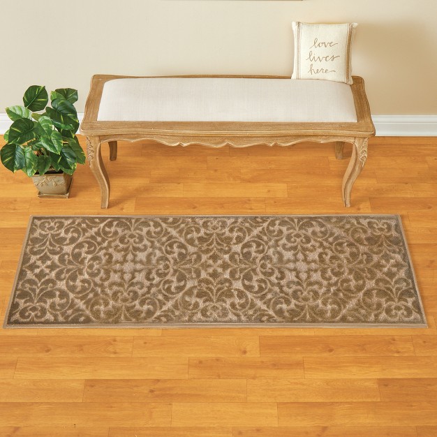 Collections Etc Myla Scrolling Geometric Design Accent Rug