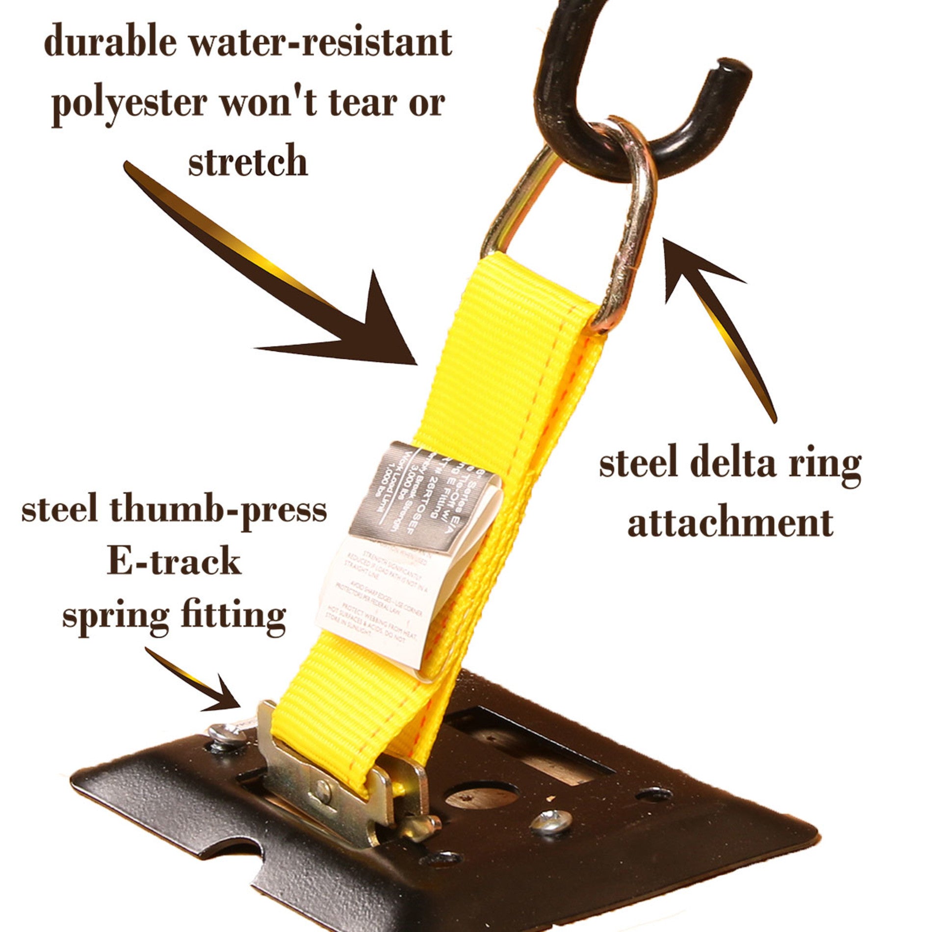 E-Track Tie-Down KIT! 6 Powder-Coated 5' Horizontal E Track Rails, 8 End Caps, 8 Rope Tie-Offs, 8 O Rings | Trailer Accessories, Cargo Securement