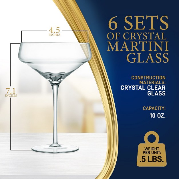 Nutrichef 6 Sets Of Crystal Martini Glass Ultra Clear Elegant Crystal clear Wine Glass