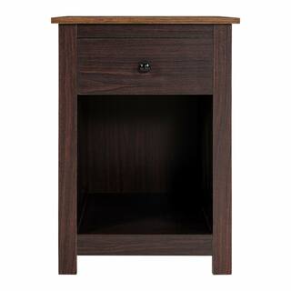 HOMESTOCK 1-Drawer Espresso 22.83 in. H x 15.74 in. W x 15.74 in. D MDF Engineered Wood Lateral File Cabinet 81680HD