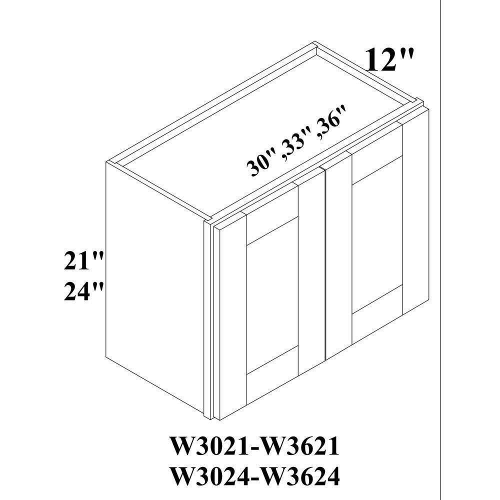 Bremen Cabinetry Bremen 36 in. W x 24 in. D x 21 in. H Gray Plywood Assembled Wall Fridge Kitchen Cabinet with Soft-Close SG-W362124