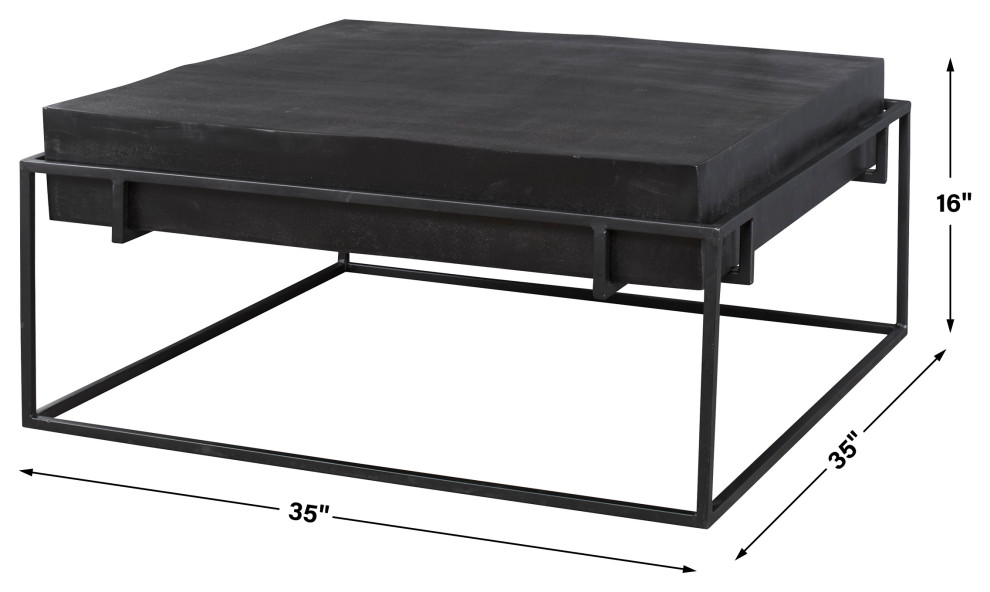 Uttermost Telone Modern Black Coffee table   Industrial   Coffee Tables   by Uttermost  Houzz