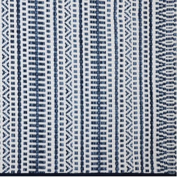 Pattern Stripe Outdoor Rug Blue