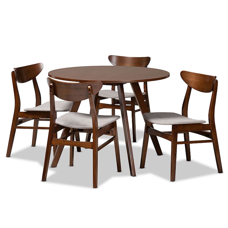 Baxton Studio Philip Dining Table and Chair 5-piece Set