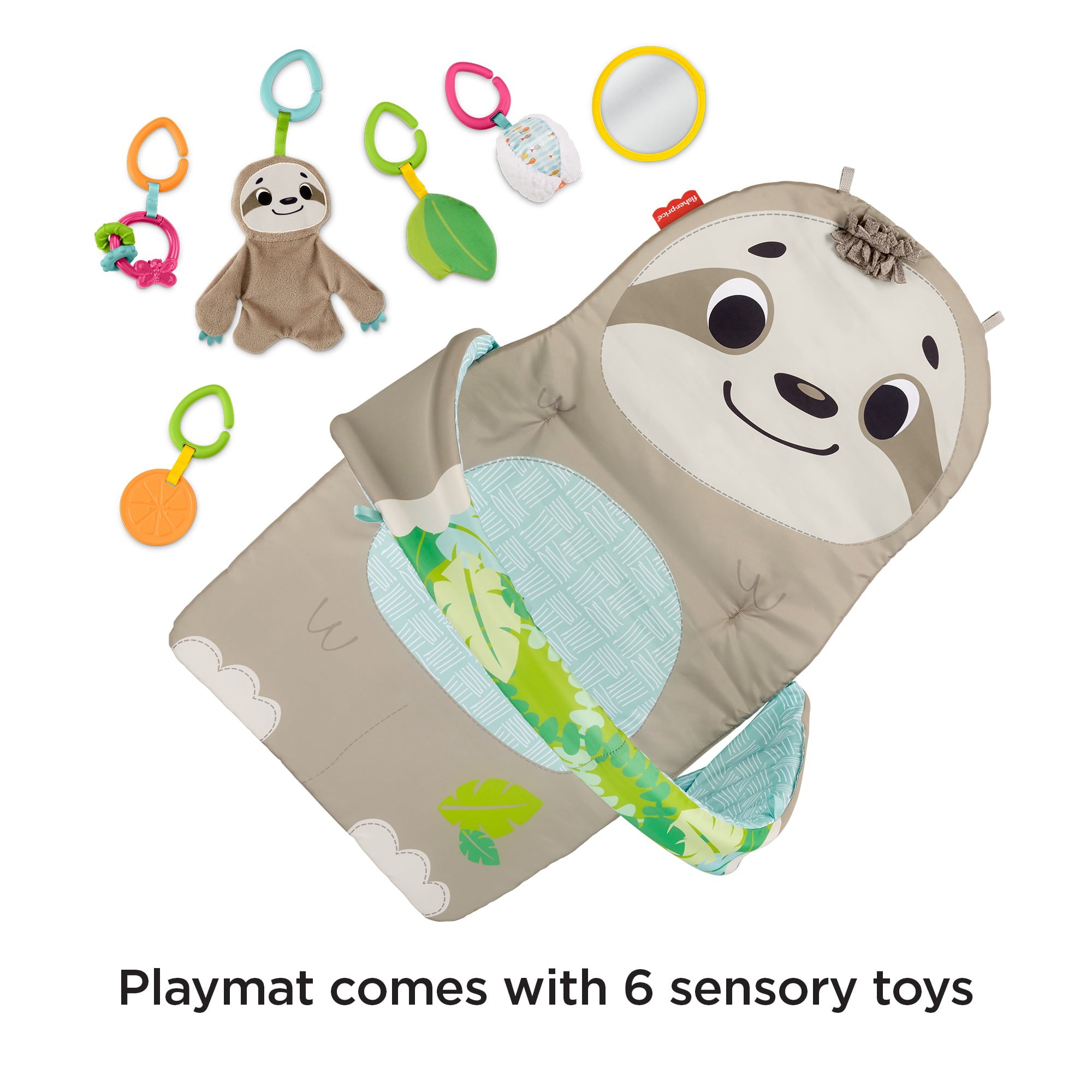 Fisher-Price Ready To Hang Sensory Sloth Baby Gym with 6 Moveable Toys for Newborns