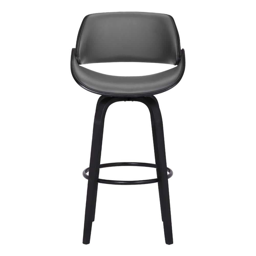 Armen Living Mona 41.5 in. Black Brush Grey Bar Stool LCMNBABLGR30