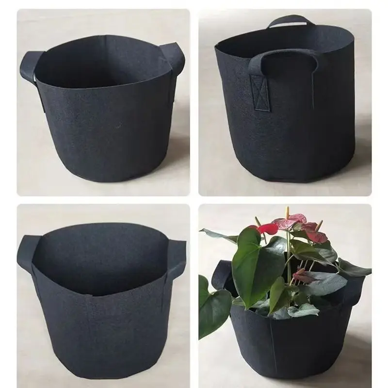 Heavy Duty 7 Gallon Thickened Nonwoven Garden Fabric Plant Felt Mushroom Potato Grow Bags Pots with Strap Handles for Planters