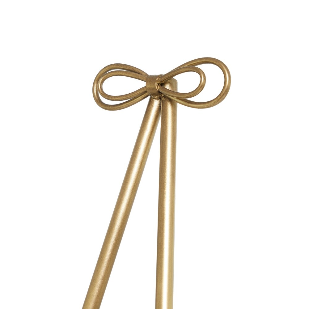 Gold Metal Tall Adjustable Display Stand Easel with Bow Top