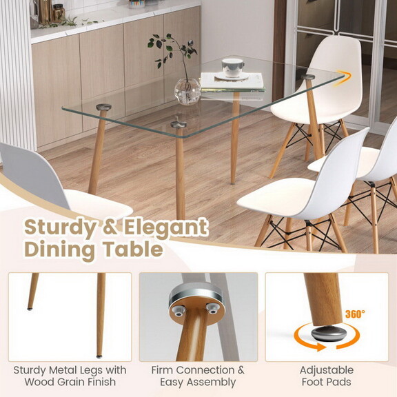 Costway 5 Pieces Rectangle Dining Table Set with 5...