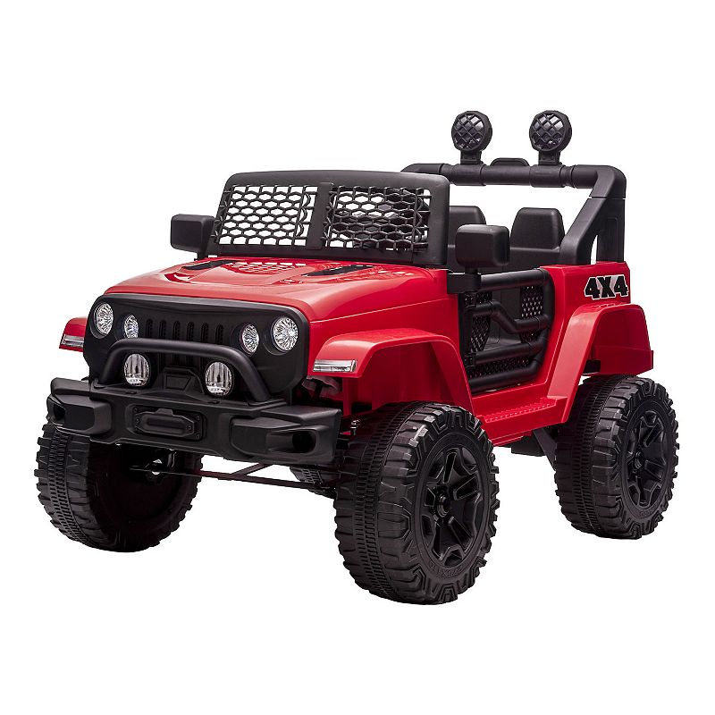 Aosom 12V Kids Ride On Car Electric Battery Powered Off Road Truck Toy with Parent Remote Control Adjustable Speed Black