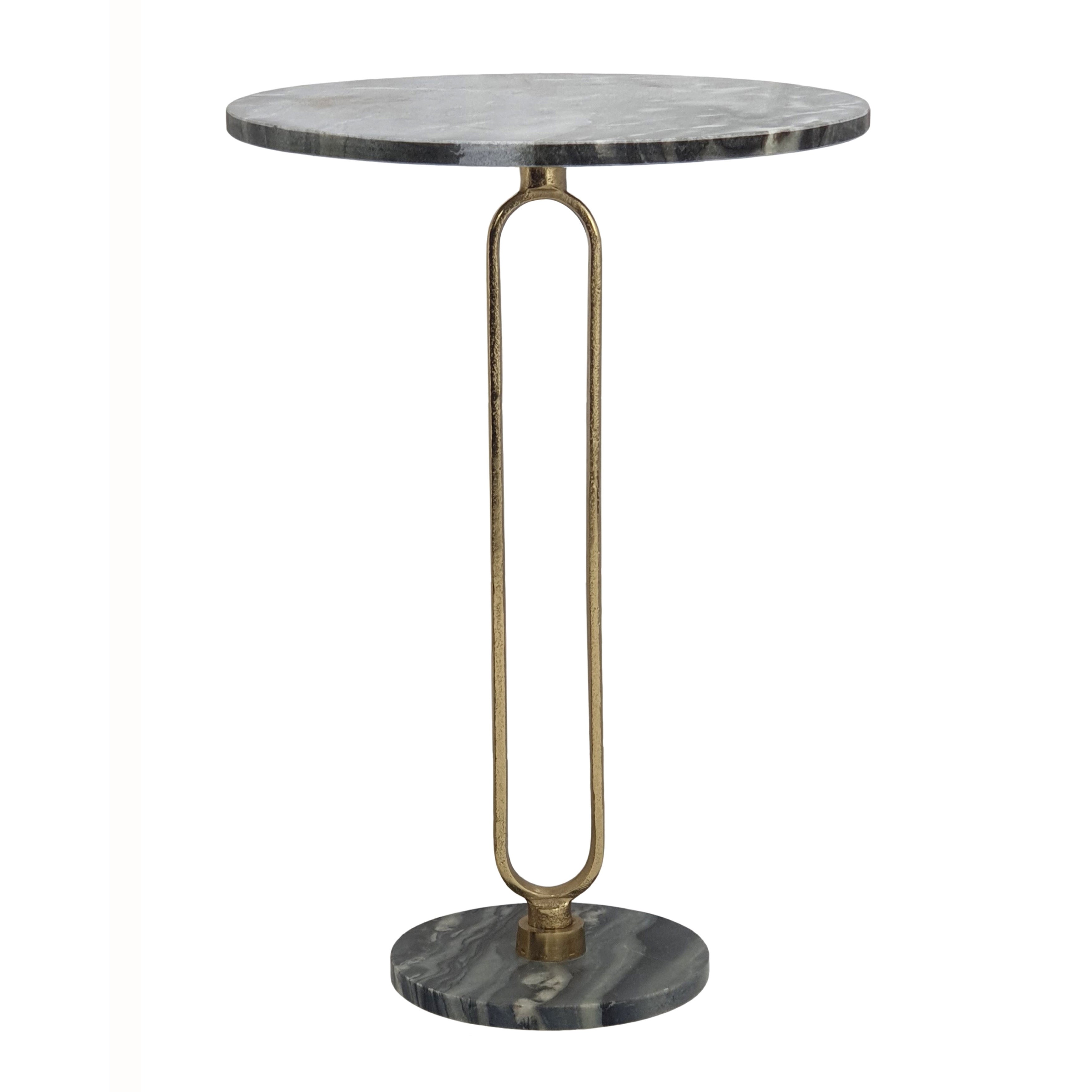 AandB Home Alexus Oval Steam Marble Table - Black/Gold