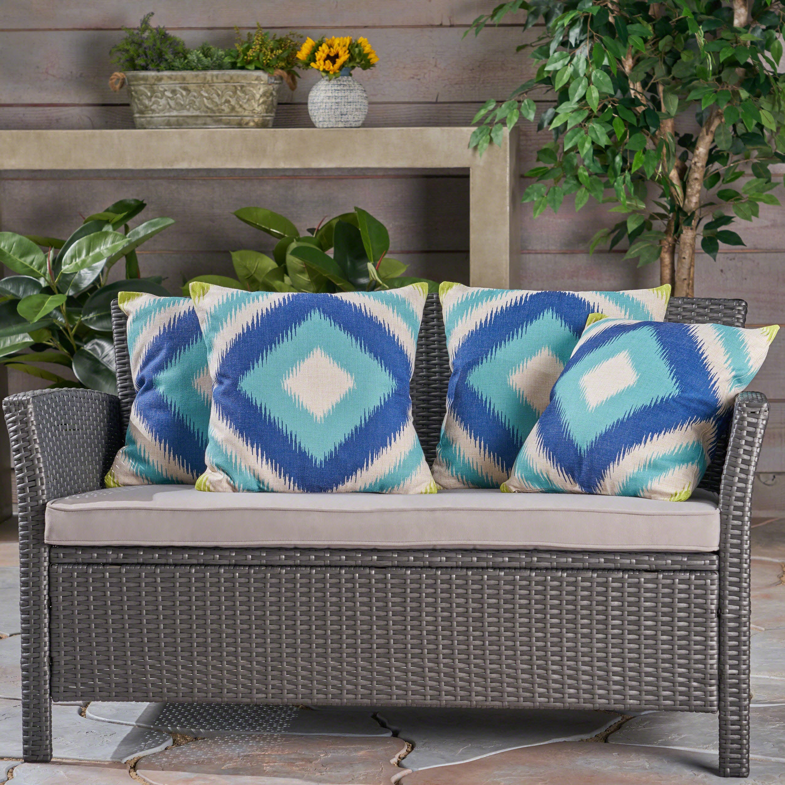 Karen Outdoor 18-inch Water Resistant Square Pillows