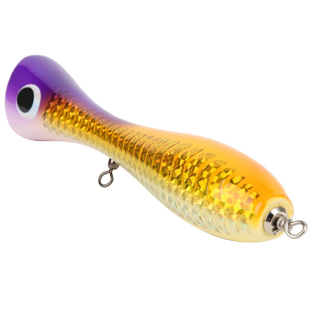 Wooden Large Artificial Popper Fish Lure Topwater Simulation Bait Fishing Tackleorange Purple