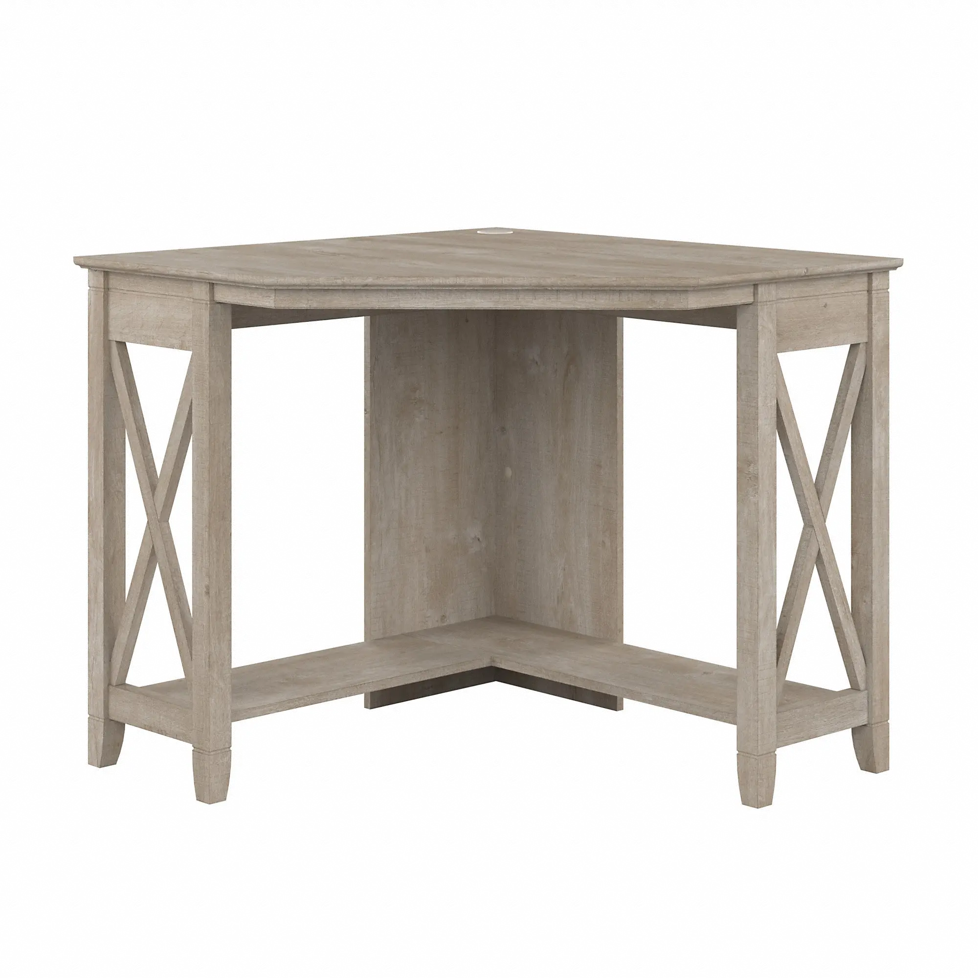 Key West Farmhouse Washed Gray Corner Desk