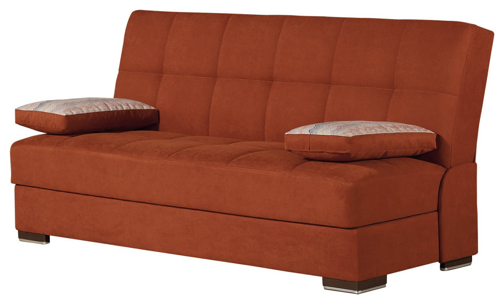 Comfortable Sleeper Sofa  Armless Design With Square Tufting   Contemporary   Sleeper Sofas   by Decorn  Houzz