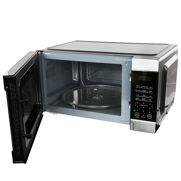 1.1 cu ft 1000W Countertop Microwave Oven in Black with One Touch Express Cooking