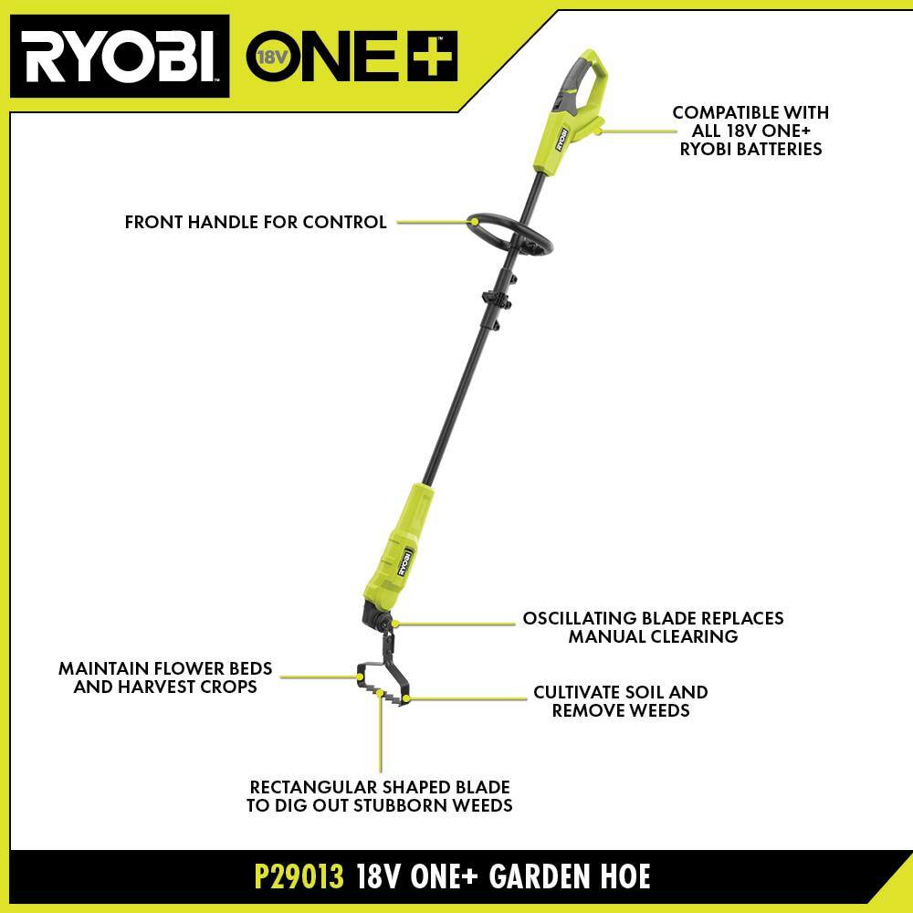 RYOBI ONE+ 18V Cordless Battery Garden Hoe (Tool Only) P29013BTL