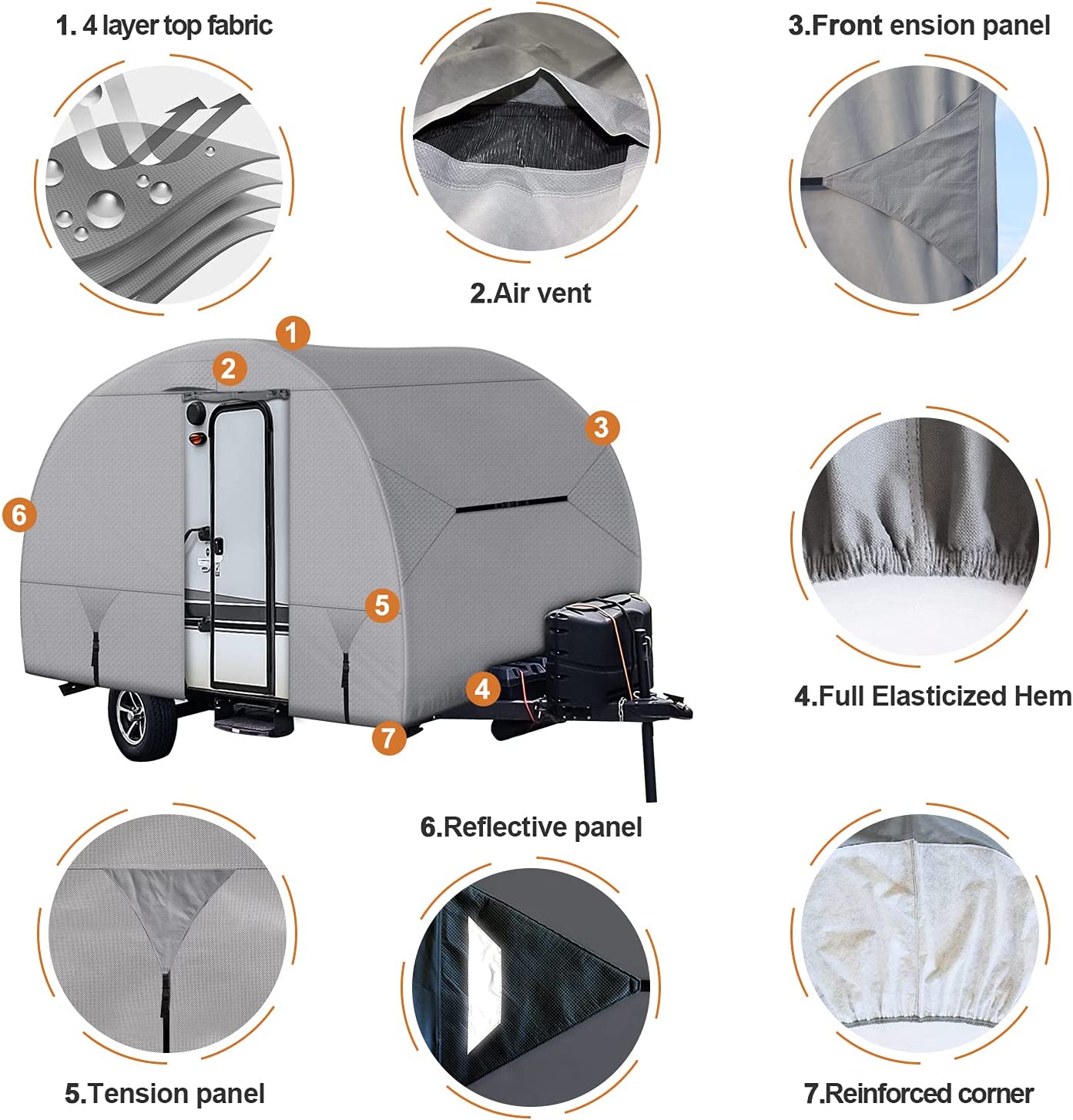 Leader Accessories Travel Trailer Storage Cover R-pod Cover RV Cover， Fits RP-151 (Model 1- Up to 13'7