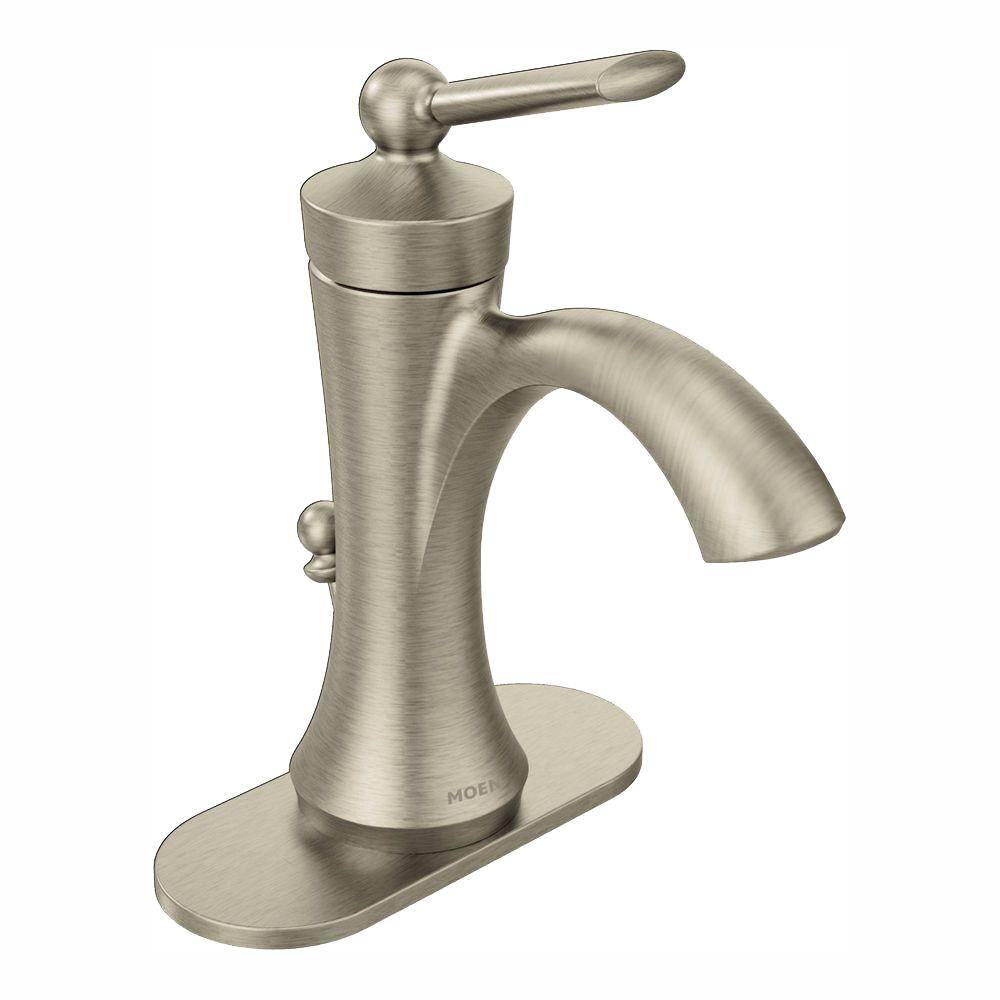 MOEN Wynford Single Hole Single-Handle High-Arc Bathroom Faucet in Brushed Nickel 4500BN