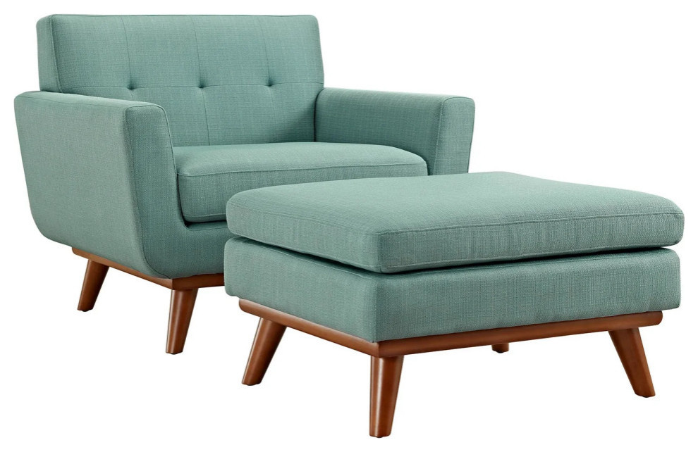 Giselle Laguna 2 Piece Armchair and Ottoman   Midcentury   Armchairs And Accent Chairs   by V.S.D Furniture  Houzz