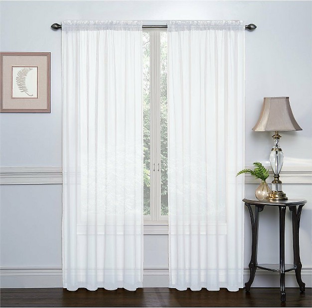 Goodgram 2 Piece High Woven Sheer Window Curtain Panels 84 In Long