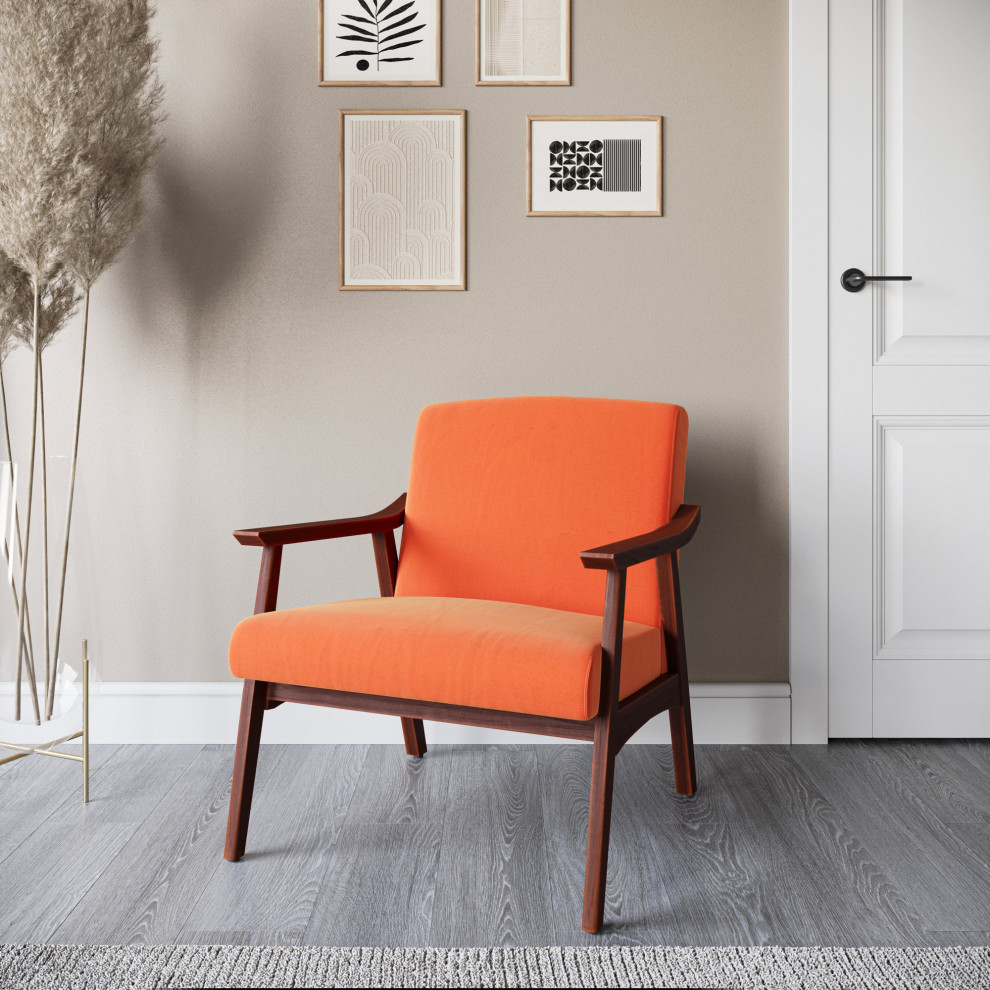 Belleze Accent Chair Living Room Upholstered Armchair   Midcentury   Armchairs And Accent Chairs   by OneBigOutlet  Houzz