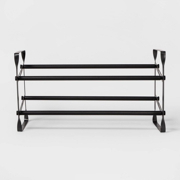 2 Tier Expandable Shoe Rack Gunmetal