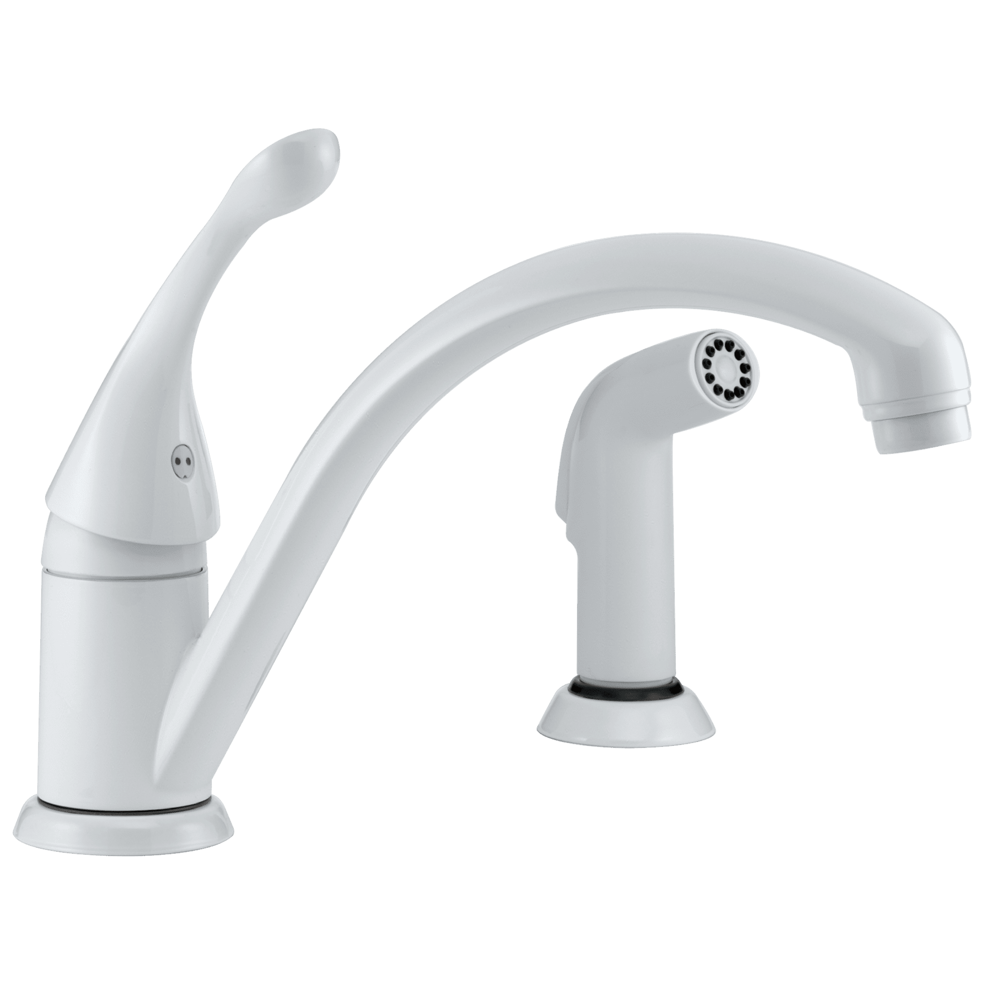 Collins Single Handle Kitchen Faucet with Spray in White 441-WH-DST