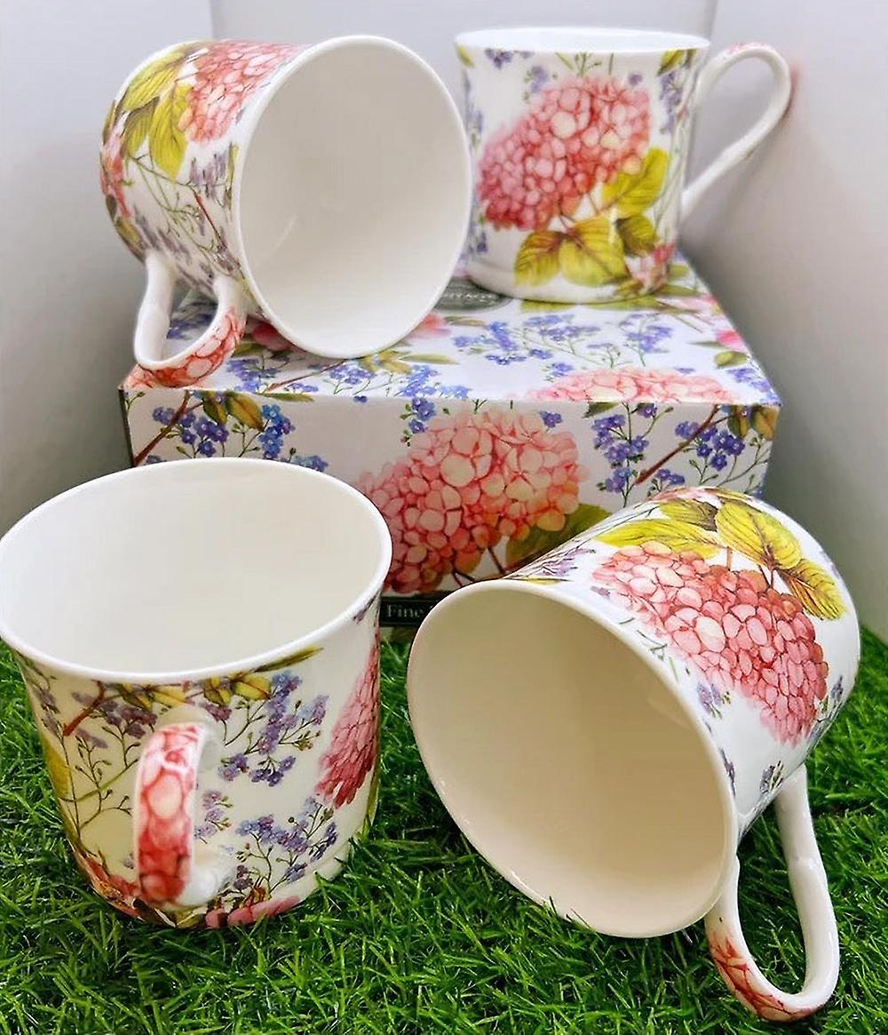 MIDSUMMER Premium Fine Bone China Set of 4 Cups 11FL OZ