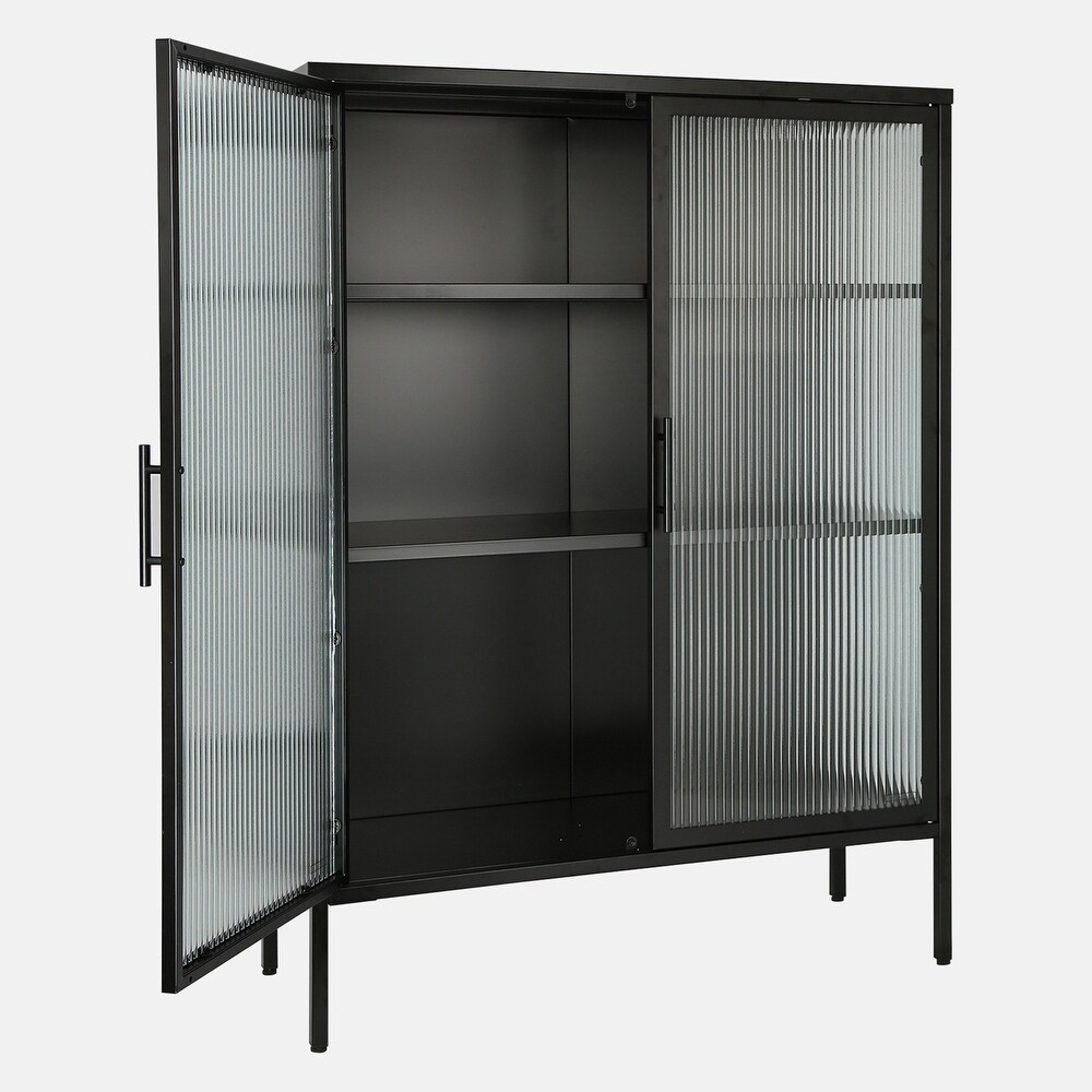 48 Inch Double Glass Door Storage Cabinet