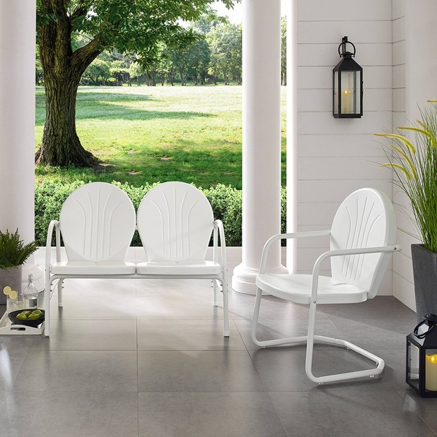 Griffith 2pc Outdoor Seating Set White Crosley