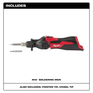 MW M12 FUEL 12V Lithium-Ion Brushless Cordless 14 in. Straight Die Grinder Kit wM12 Soldering Iron 2486-22-2488-20