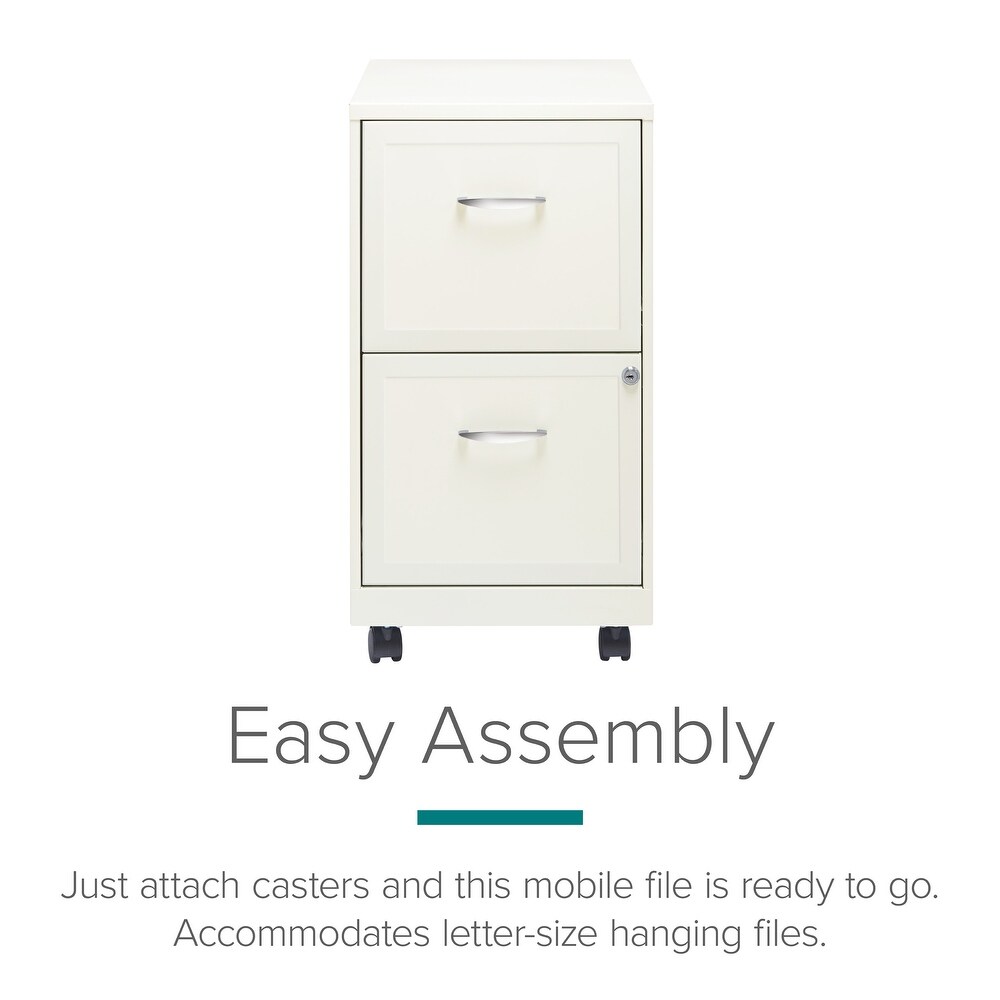 Space Solutions Pearl White 2 drawer Mobile File Cabinet