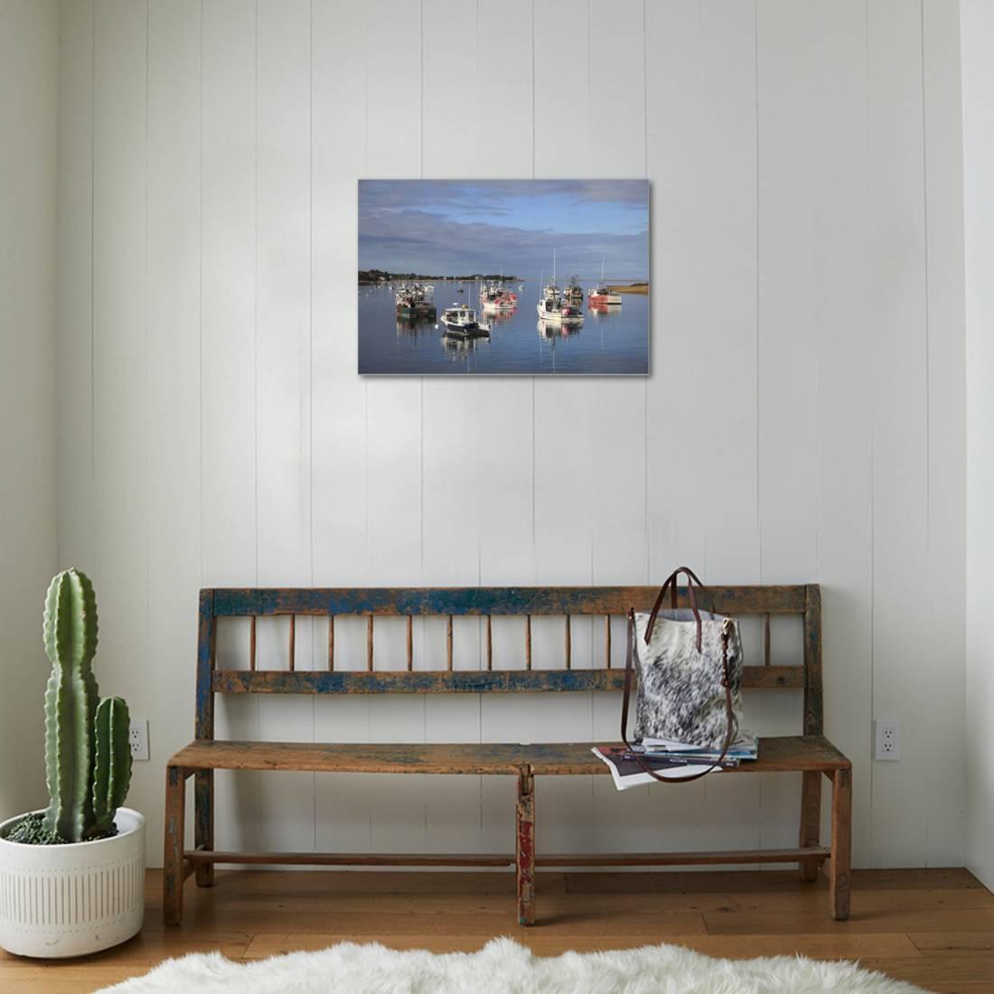 Fishing Boats， Harbor， Chatham， Cape Cod， Massachusetts， New England， Usa， Scenic Transportation World Culture Stretched Canvas Wall Art by Wendy Connett Sold by ArtCom