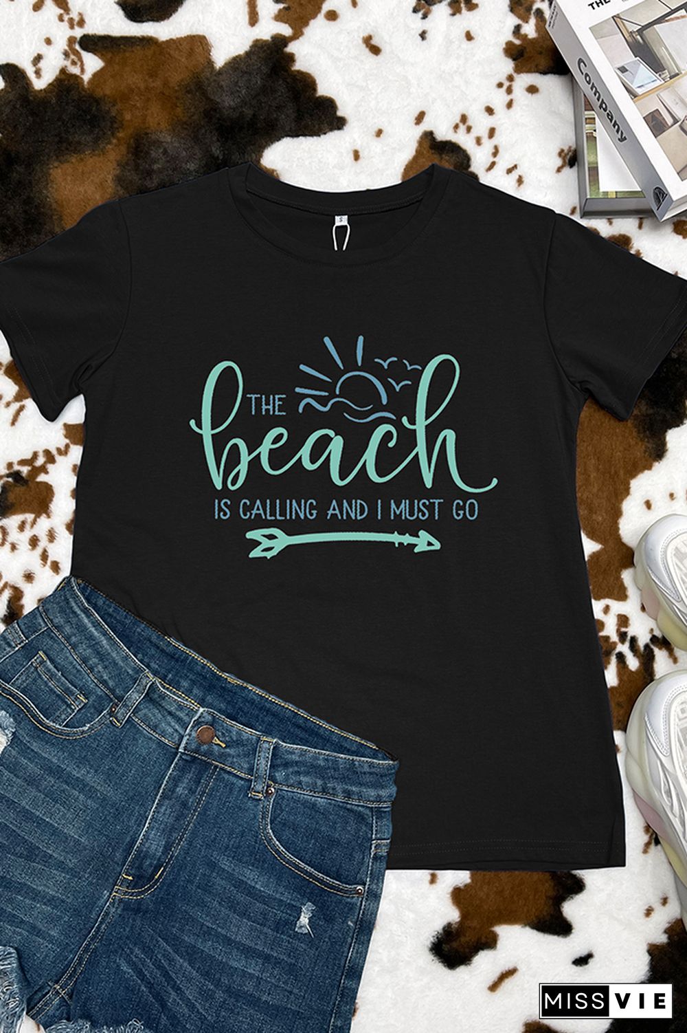 The Beach Is Calling And I Must Go Short Sleeve Graphic Tee Wholesale