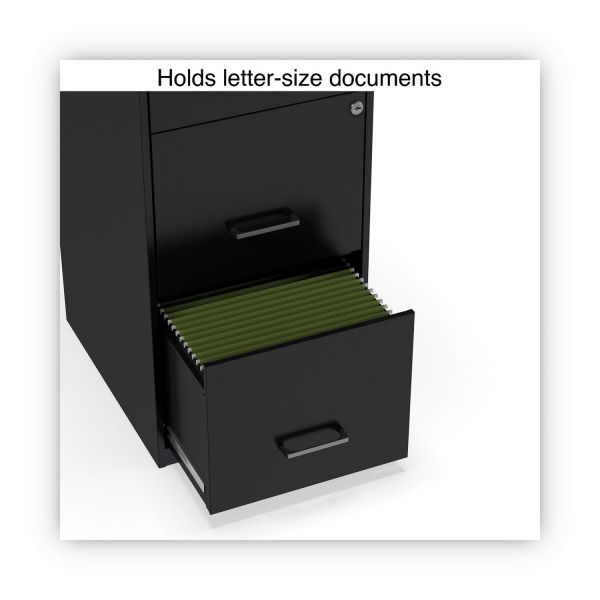 Alera Soho Vertical File Cabinet， 3 Drawers: File/File/File， Letter， Black， 14