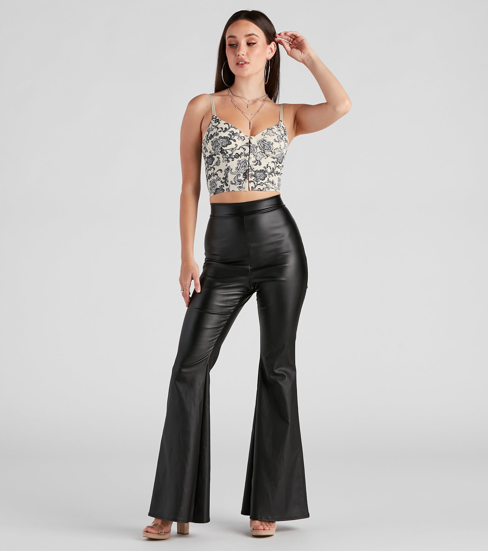 Vibe In Paisley Corset Crop Top