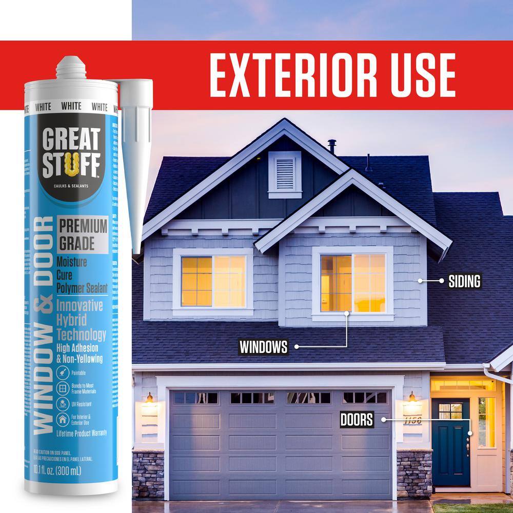 GREAT STUFF 10.1 fl. oz. Gray Premium Window and Door Hybrid Polymer Sealant (2-Pack) 99DOOR3038X02