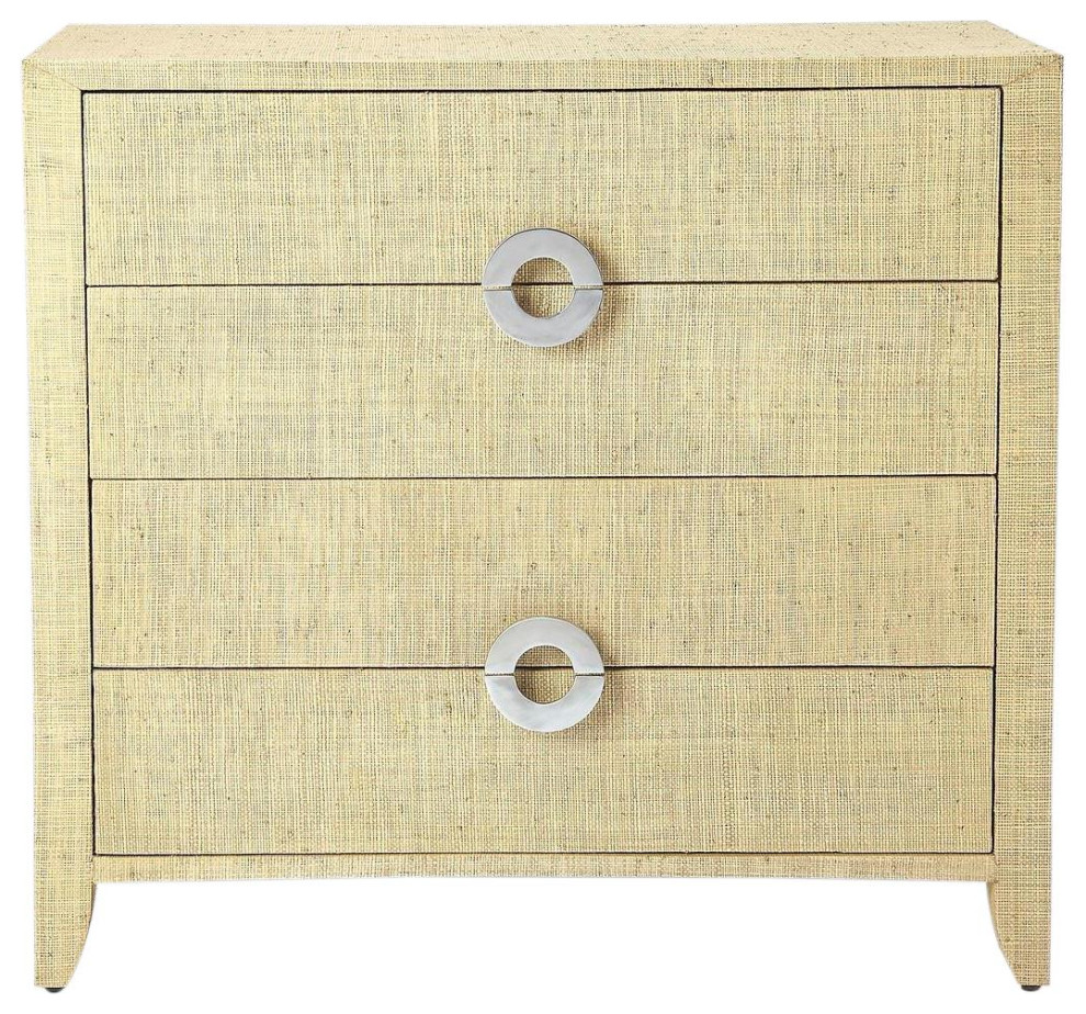 Accent Chest of Drawers Coastal Beach Natural Cream Creme Raffia   Tropical   Accent Chests And Cabinets   by clickhere2shop  Houzz