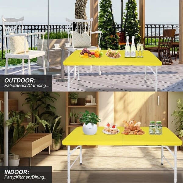 4ft Portable Folding Table Indoor Outdoor Foldable Table for Camping