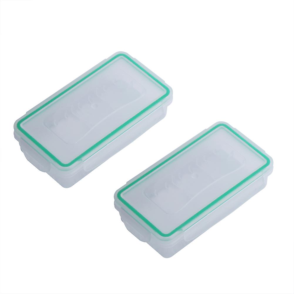 2 Pcs Hard Wear Resistant Plastic Case Waterproof 18650 Battery Holder Storage Box