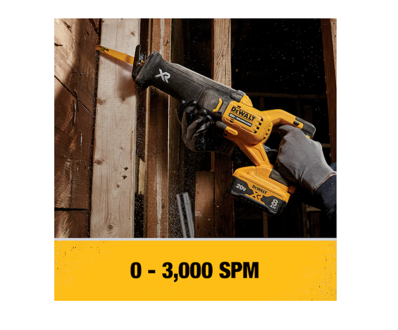 DEWALT DCS368B XR POWER DETECT 20-volt Max Variable Speed Brushless Cordless Reciprocating Saw (Tool Only)