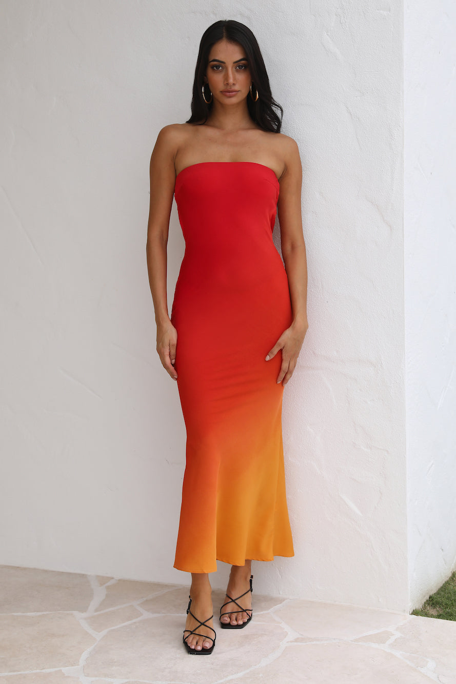 Lover Of Sunsets Midi Dress RED