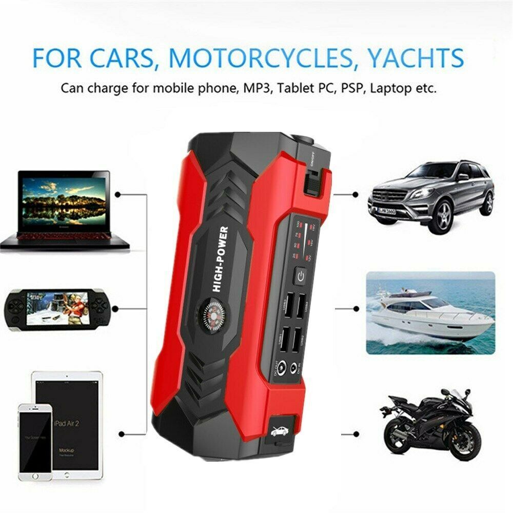 12 Volt Jump Starter 99800mAh Portable Charger Power Bank with LED Flash Light