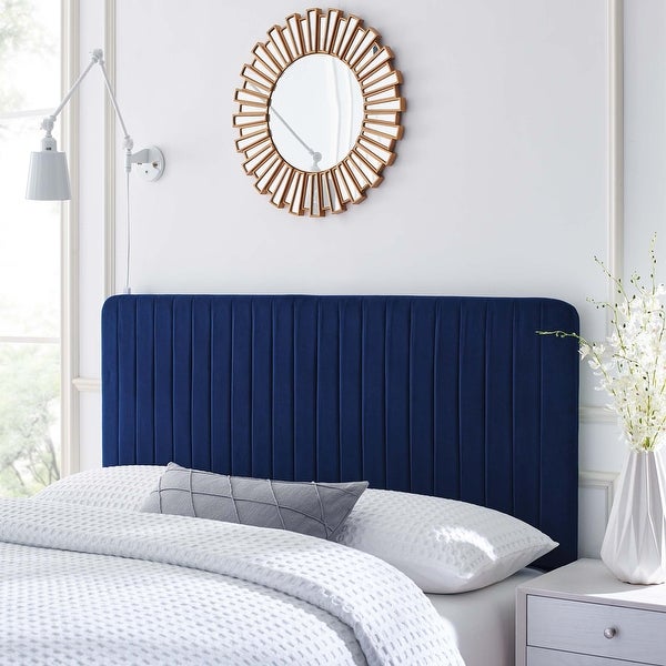 Milenna Channel Tufted Performance Velvet Twin Headboard - - 34422246