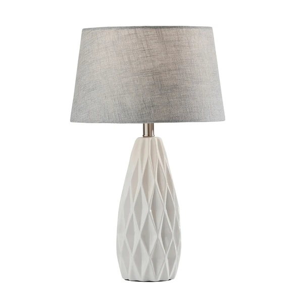 Adesso Joan Geometric White Table Lamp (Set of 2)