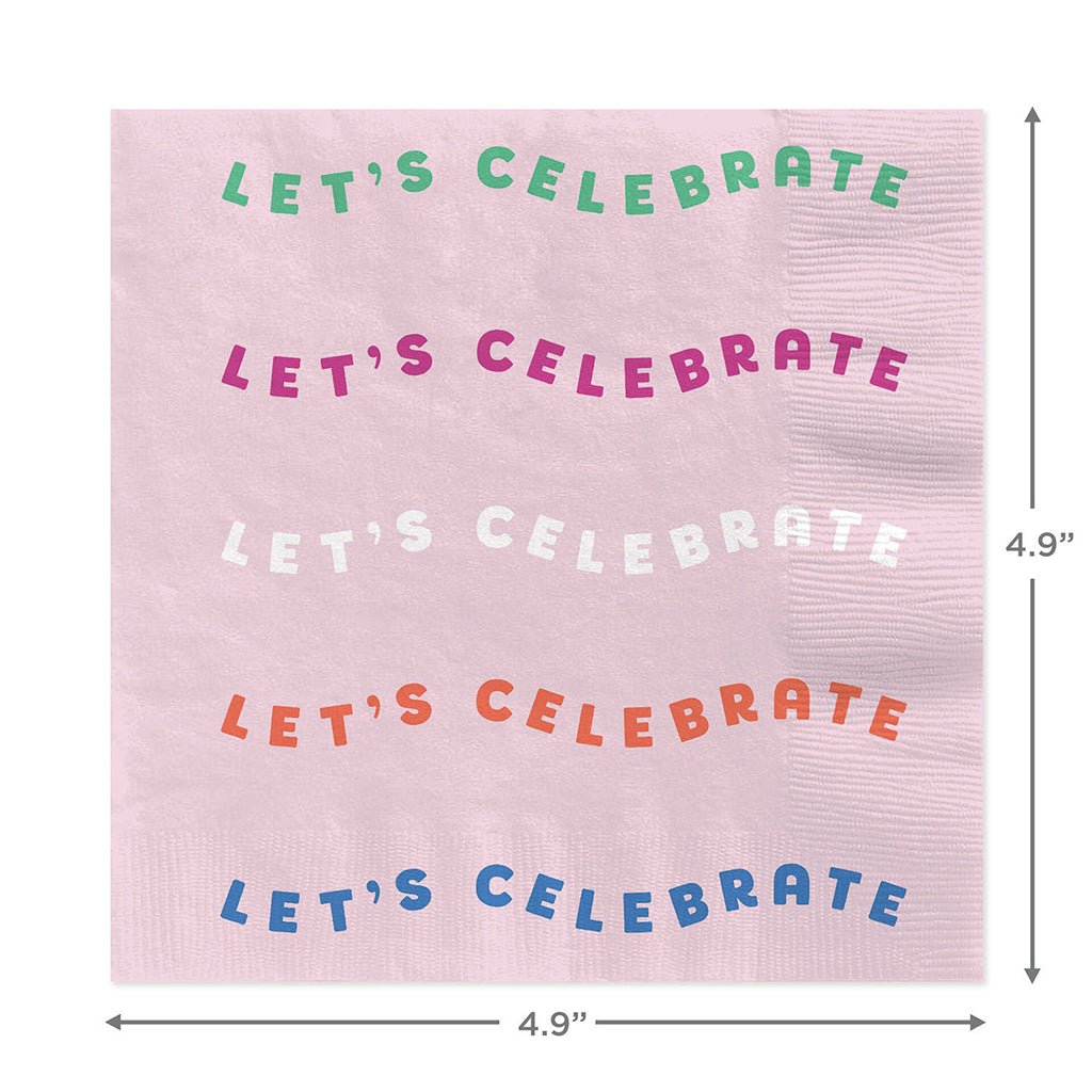 Hallmark  “Let's Celebrate” Cocktail Napkins, Set of 16